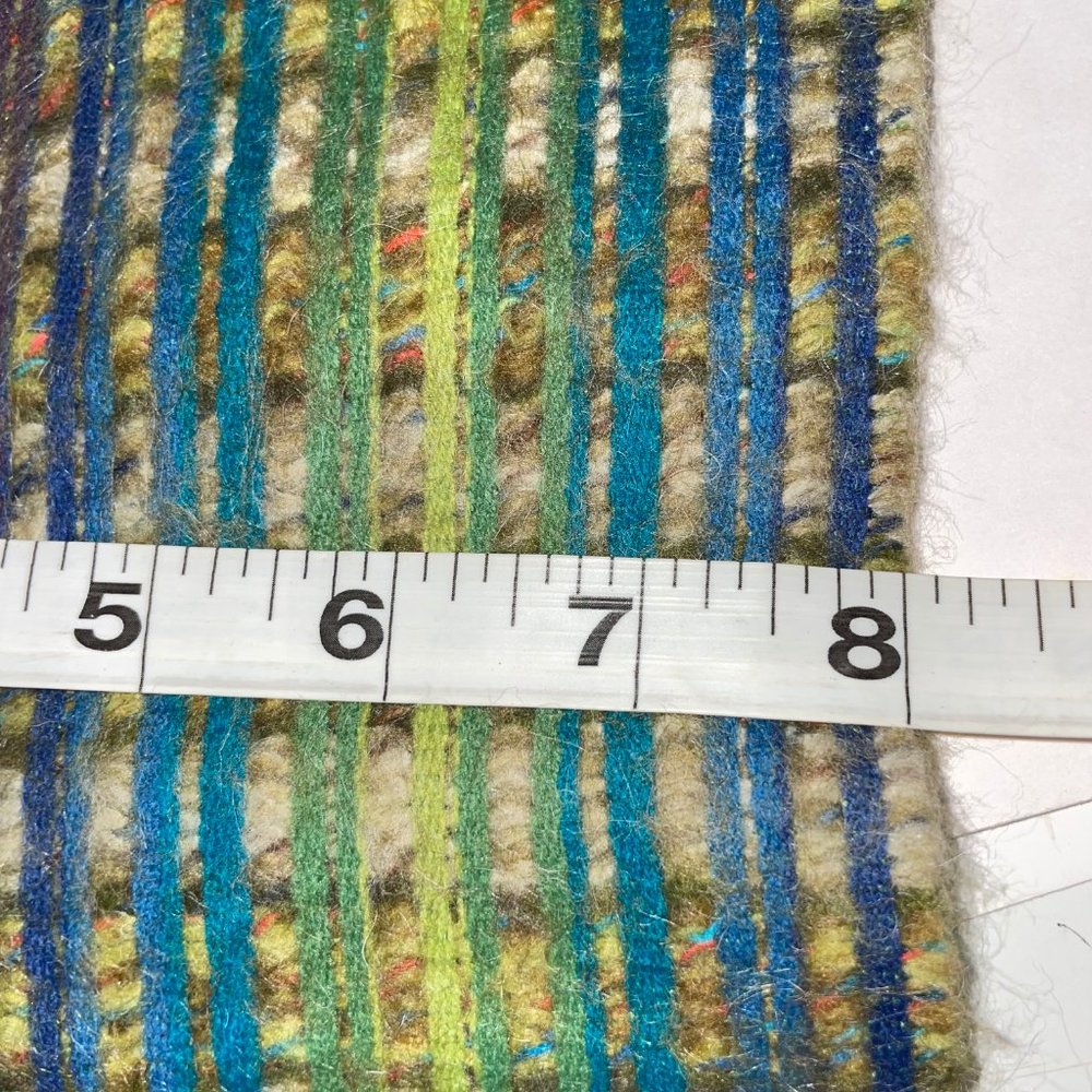Vintage Victoire Mathieu Paris Woven Wool Blend Scarf Multicolor Fringe - Picture 5 of 10